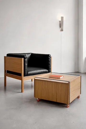 Moebe Storage Chest Couchtisch mit Stauraum - Geölte Eiche-Edelstahl, 60x61x38.2 cm - MOEBE