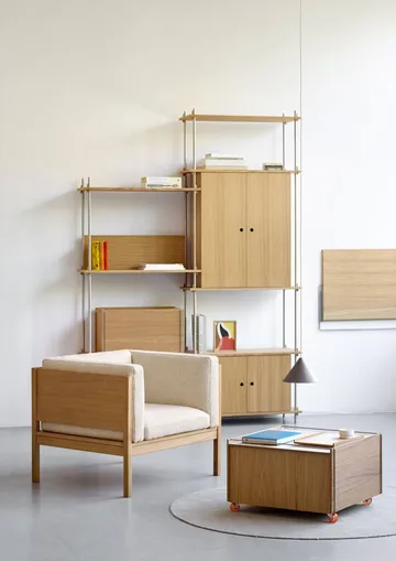 Moebe Storage Chest Couchtisch mit Stauraum - Geölte Eiche-Edelstahl, 60x61x38.2 cm - MOEBE