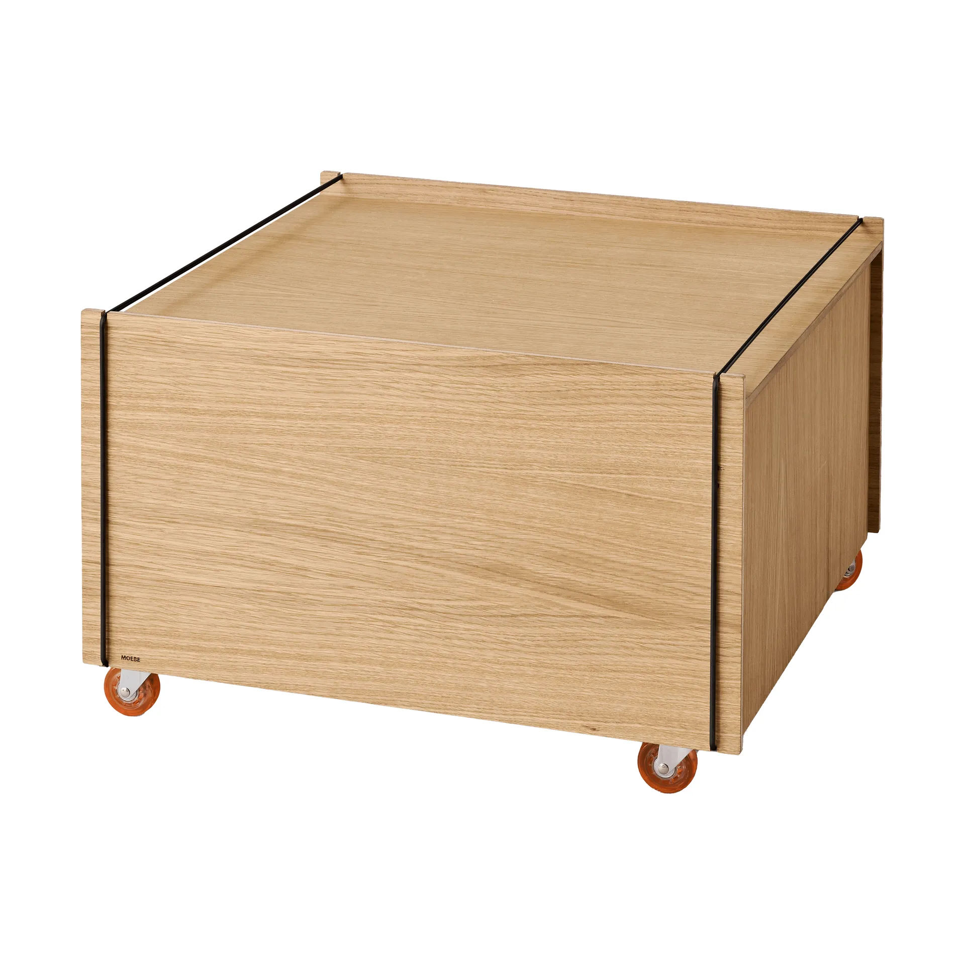 Moebe Storage Chest Couchtisch mit Stauraum, Geölte Eiche-Schwarz, 60x61x38.2 cm MOEBE