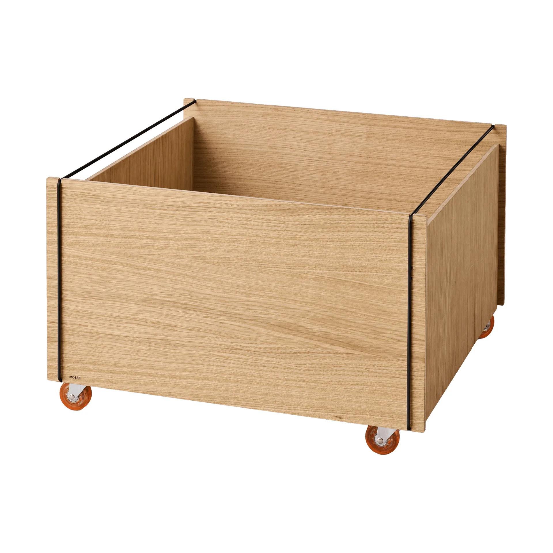 Moebe Storage Chest Couchtisch mit Stauraum, Geölte Eiche-Schwarz, 60x61x38.2 cm MOEBE