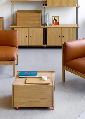 Moebe Storage Chest Couchtisch mit Stauraum - Geölte Eiche-Schwarz, 60x61x38.2 cm - MOEBE