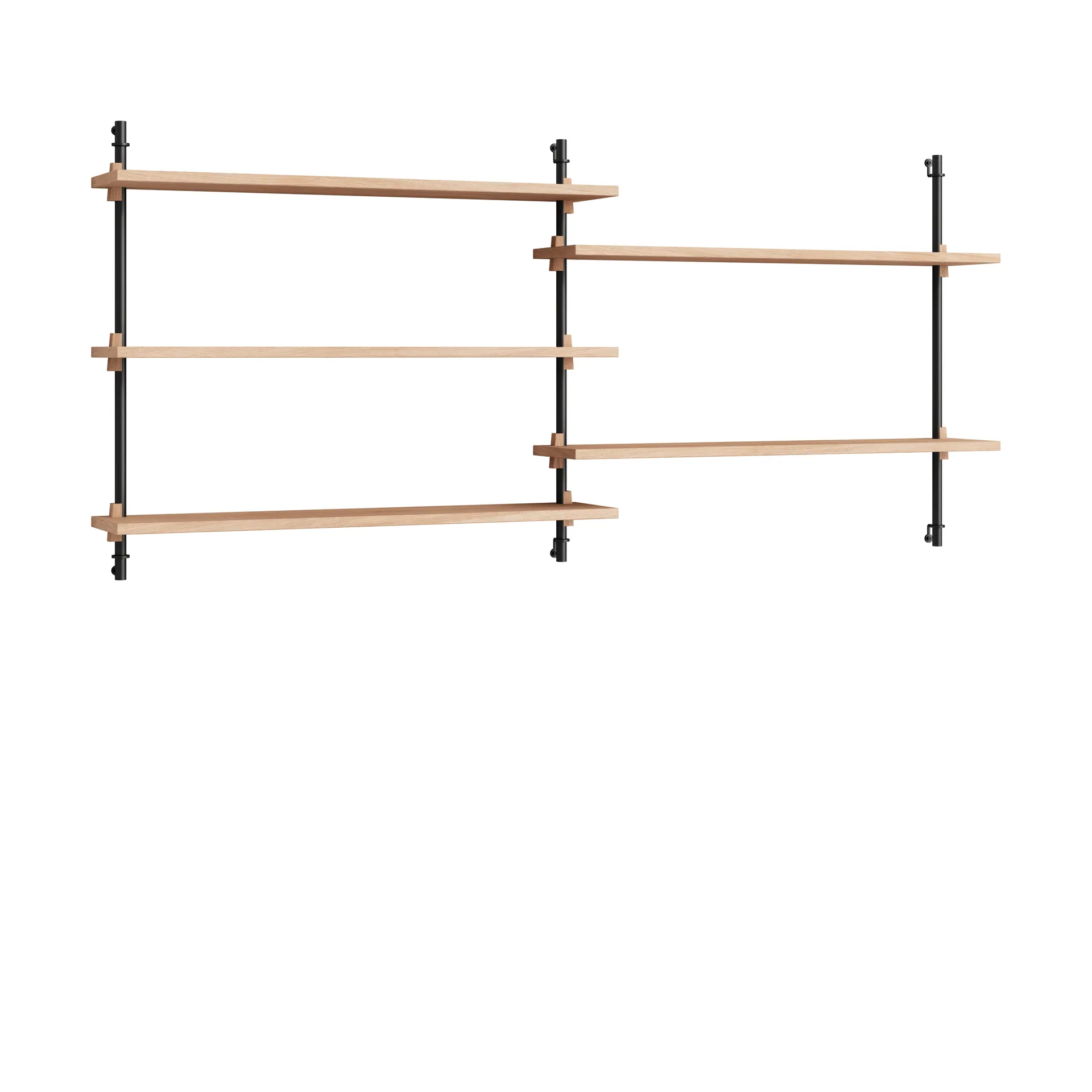 Moebe wall shelving ws.65.2.B, Eiche-schwarz MOEBE