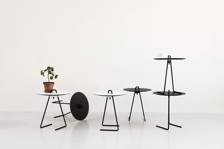 Portabler Beistelltisch Ø 45 cm, Black, White MOEBE