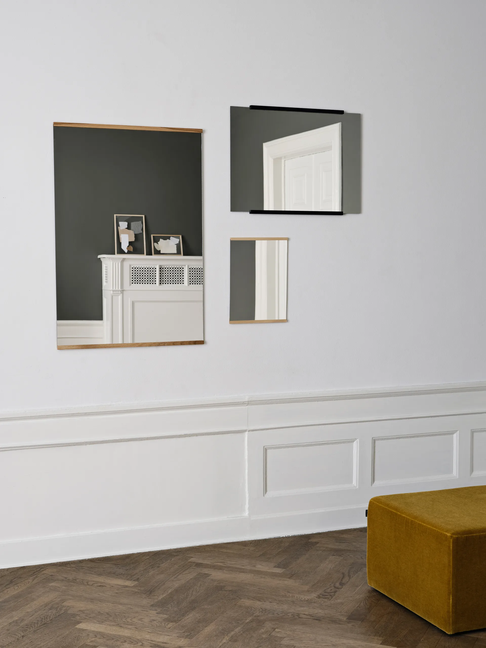 Rektangulär Wandspiegel 50 x 70 cm, Black MOEBE