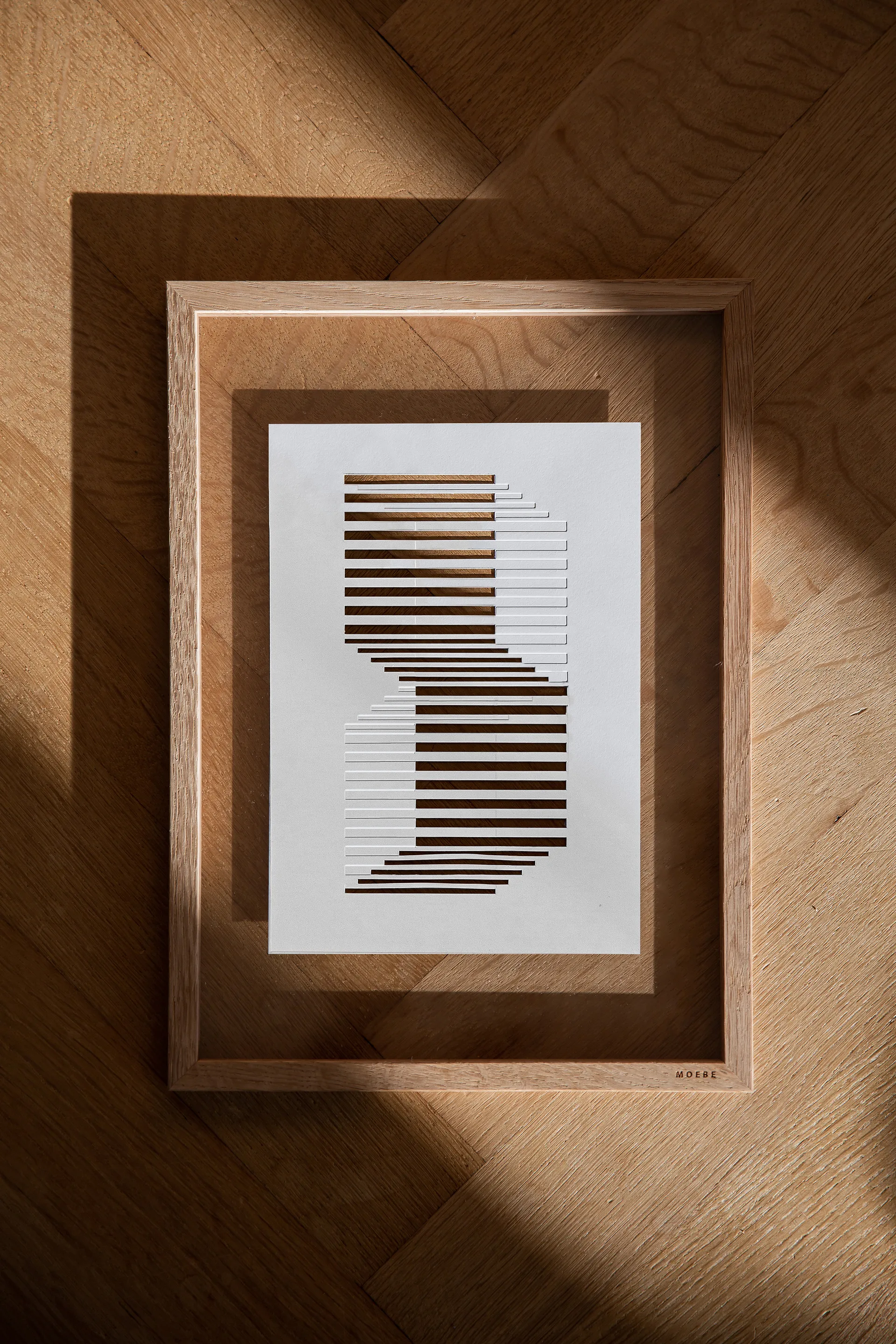 Relief Kunstwerk organic lines 14,8 x 21 cm, Off-White MOEBE