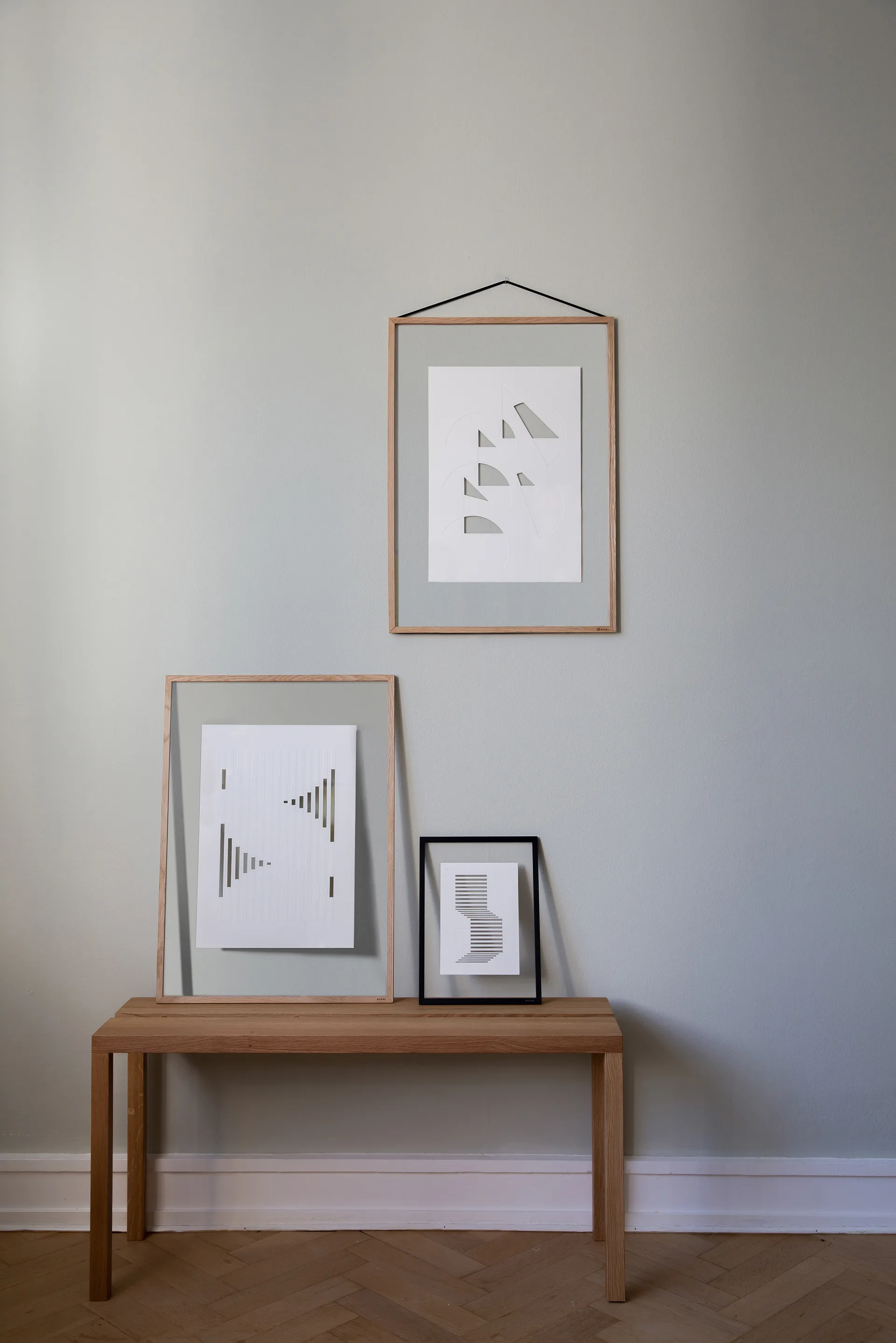 Relief Kunstwerk organic lines 14,8 x 21 cm, Off-White MOEBE