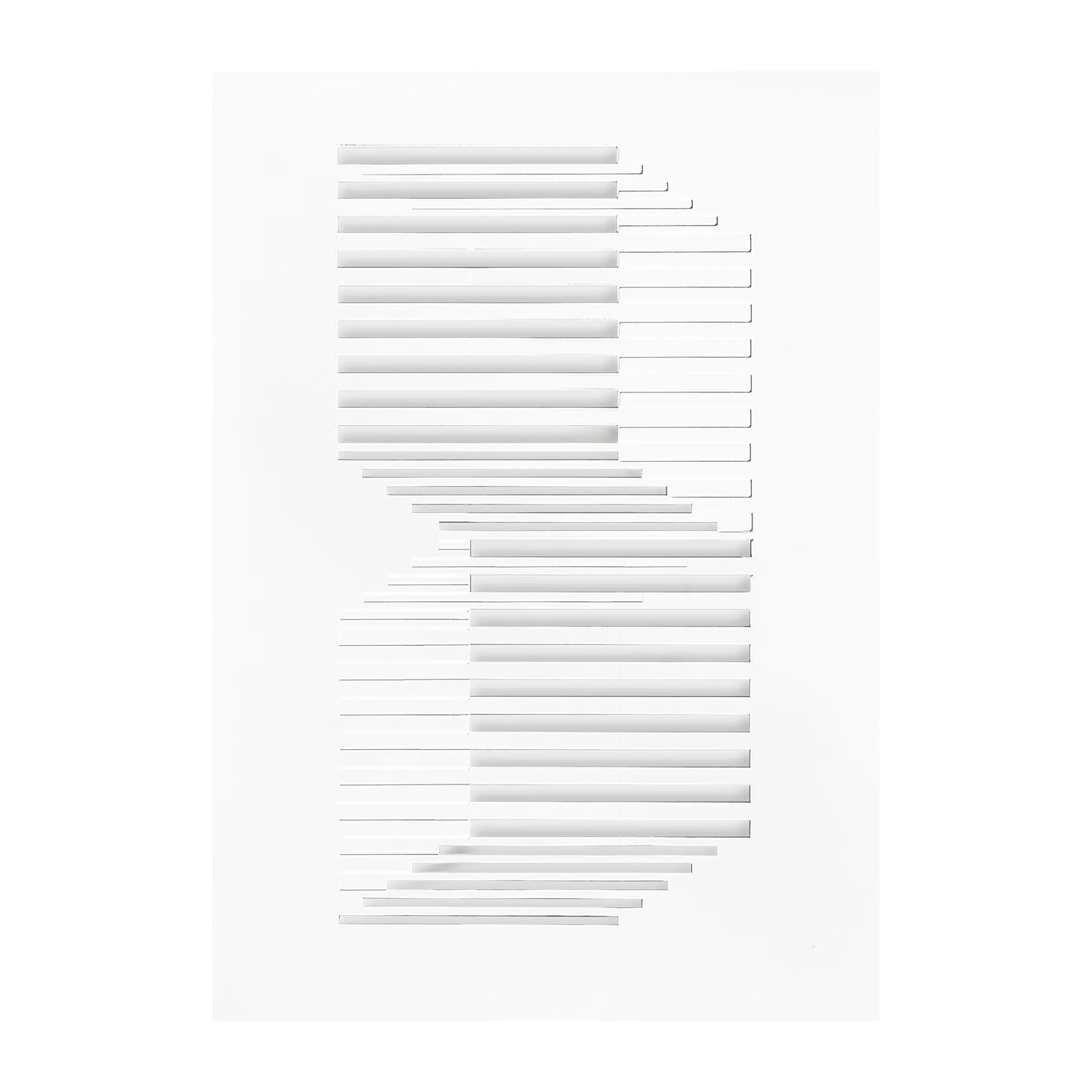 Relief Kunstwerk organic lines 21 x 29,7 cm, Off-White MOEBE