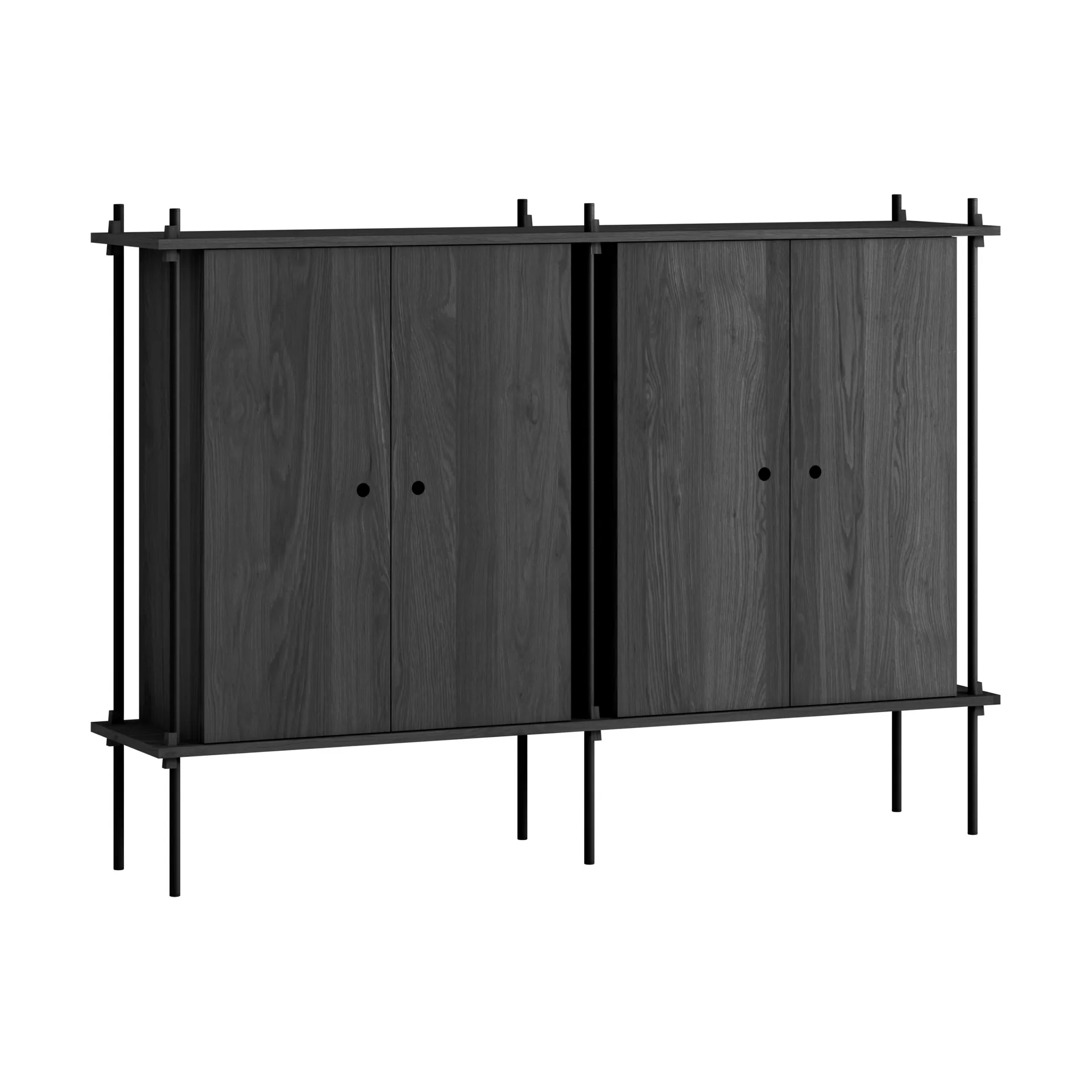 Shelving System Cabinet Schrank, Black, 163x115x35 cm, S.115.2.E MOEBE