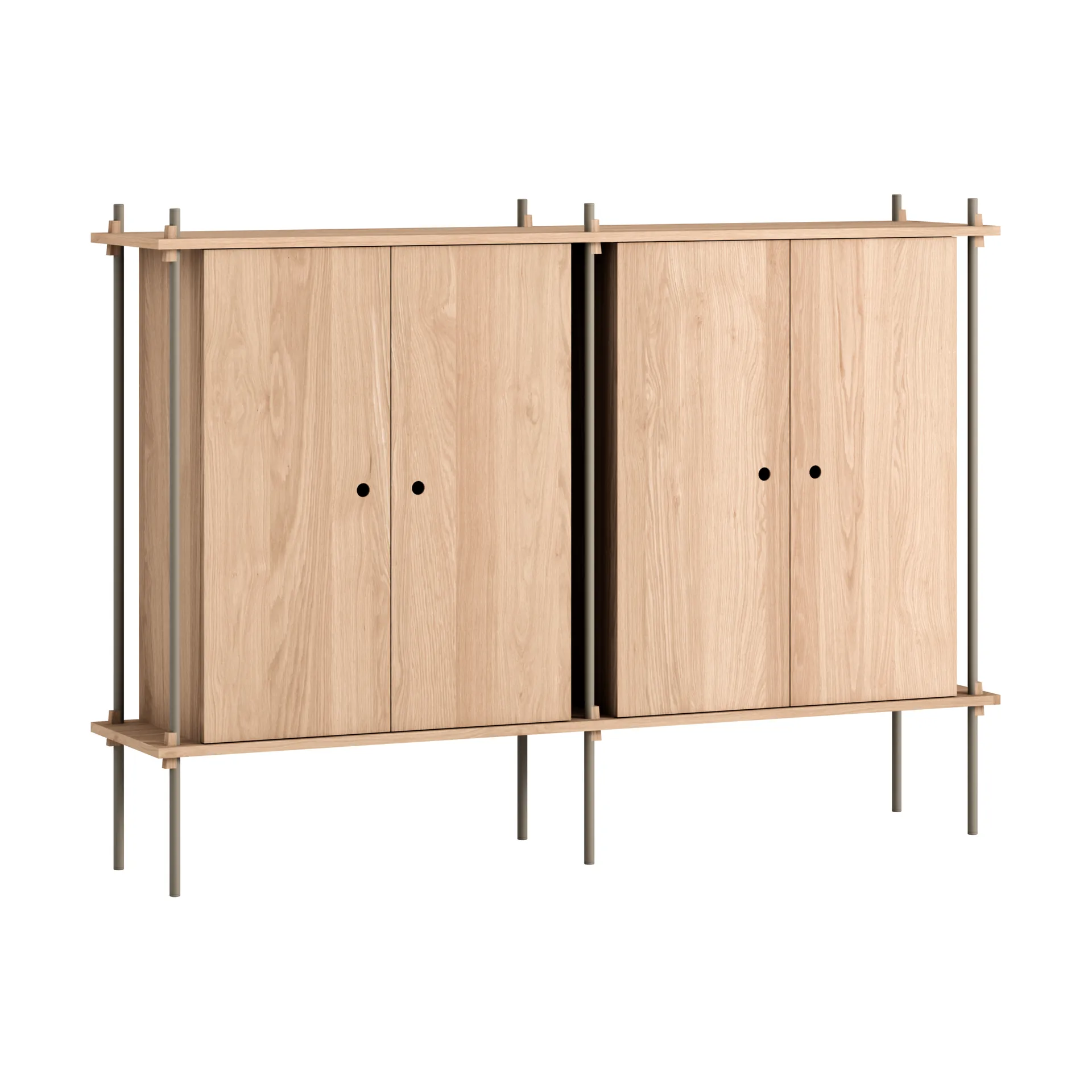 Shelving System Cabinet Schrank, Eiche-warm grey, 163x115x35 cm, S.115.2.E MOEBE