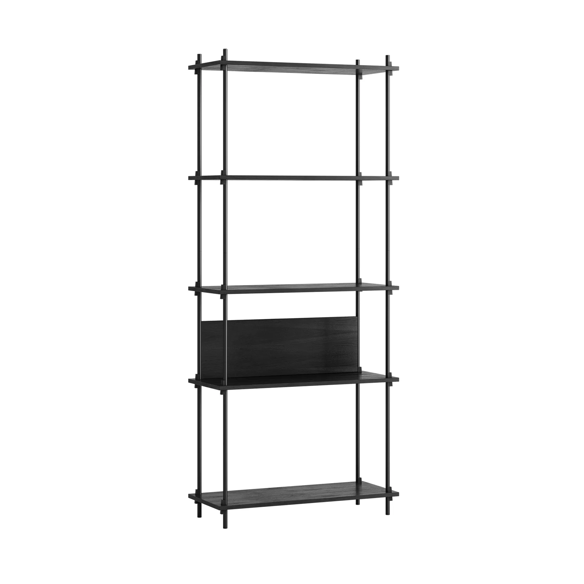 Shelving System Classic Regal, Black, 86x200x35 cm, S.200.1.A MOEBE