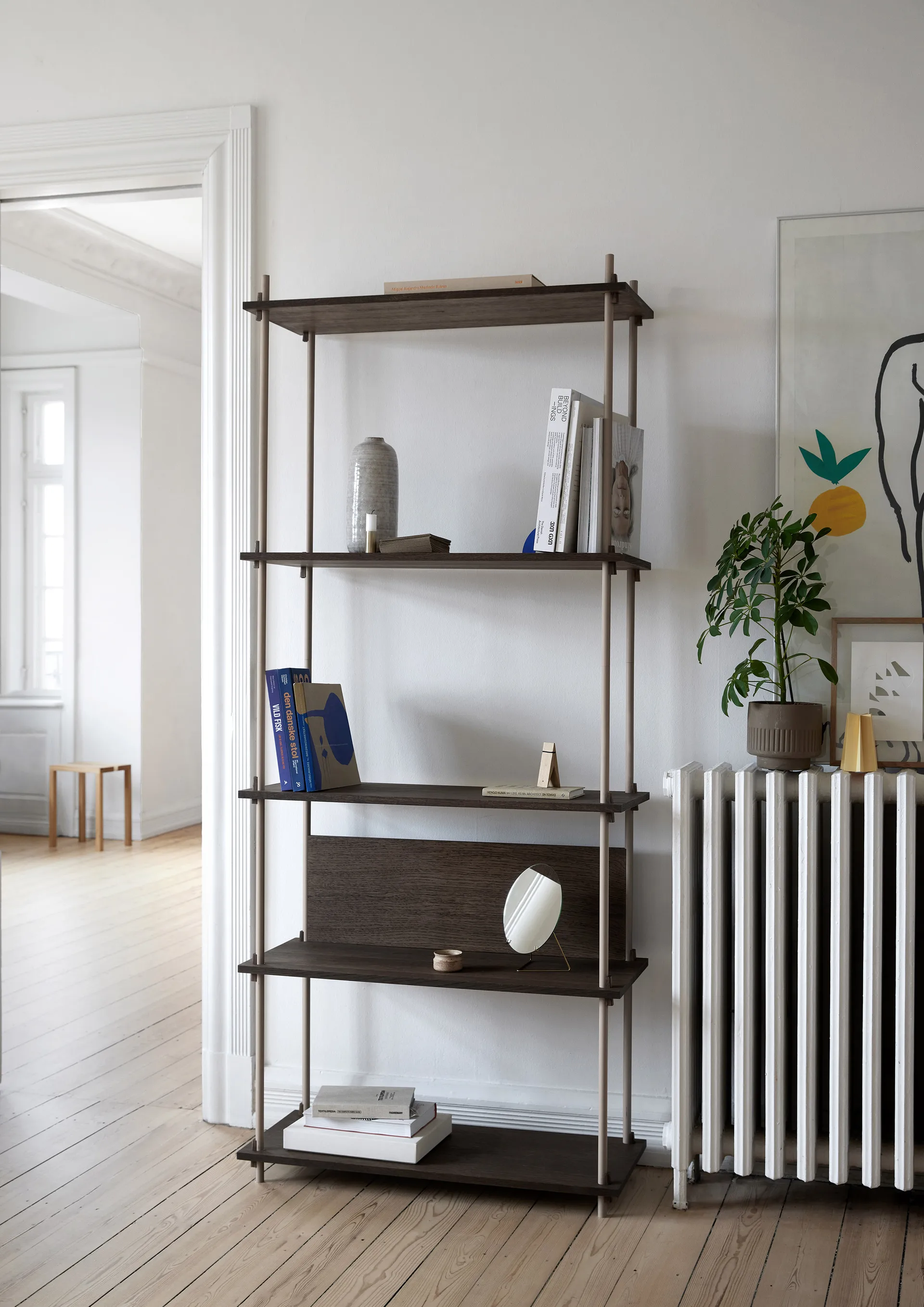 Shelving System Classic Regal, Eiche-warm grey, 86x200x35 cm, S.200.1.A MOEBE