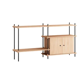 Shelving System Regal mit Schrank - Eiche-black, 163×85×35 cm, S.85.2.C - MOEBE