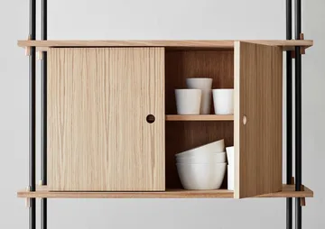 Shelving System Regal mit Schrank - Räuchereiche-white, 163x200x35 cm, S.200.2.C - MOEBE