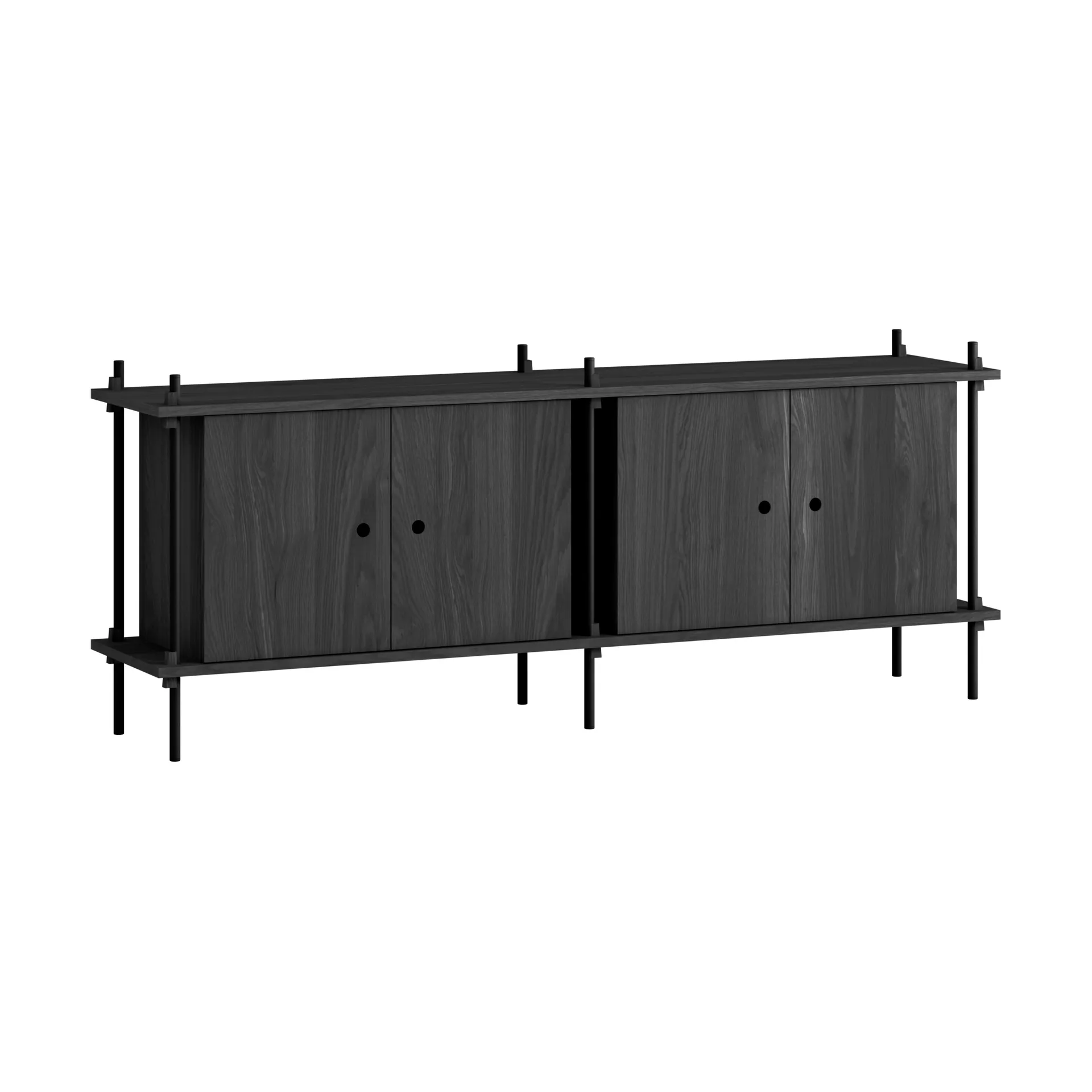 Shelving System Sideboard, Black, 163×65×35 cm, S.65.2.D MOEBE