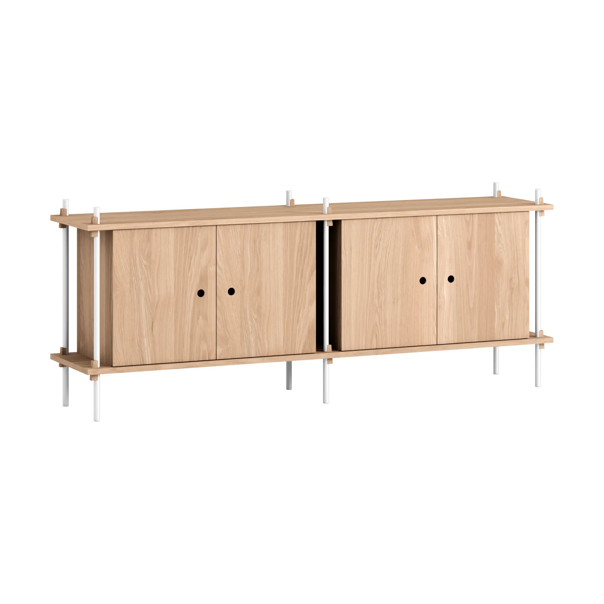 Shelving System Sideboard, Eiche-white, 163×65×35 cm, S.65.2.D MOEBE