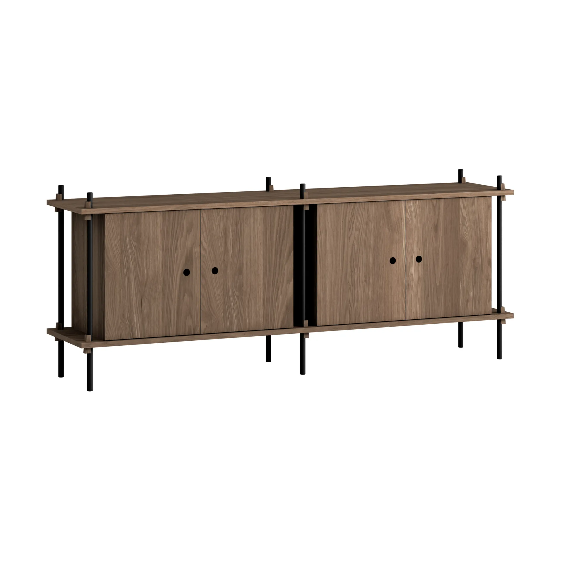 Shelving System Sideboard, Geräucherte Eiche-black, 163x65x35 cm, S.65.2.D MOEBE