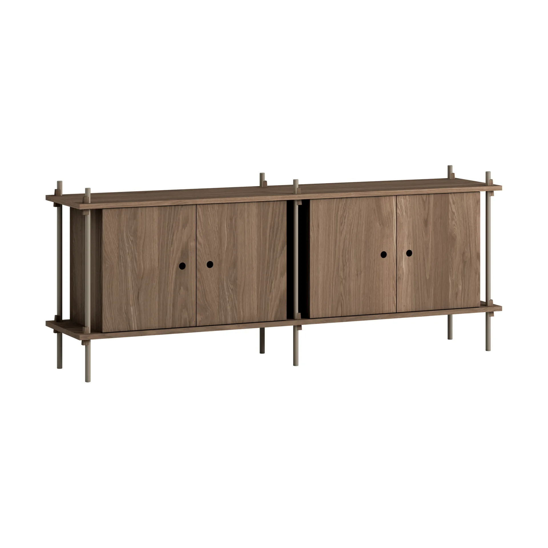 Shelving System Sideboard, Geräucherte Eiche-black, 163x65x35 cm, S.65.2.D MOEBE