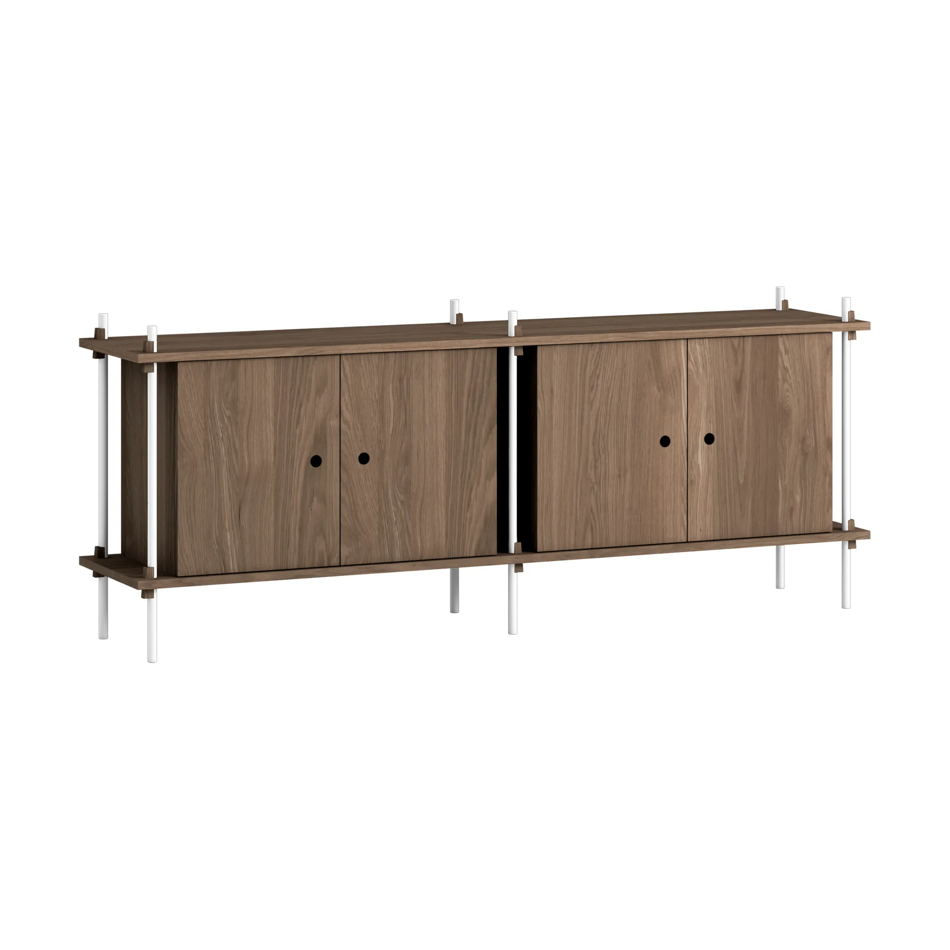 Shelving System Sideboard, Geräucherte Eiche-white, 163x65x35 cm, S.65.2.D MOEBE