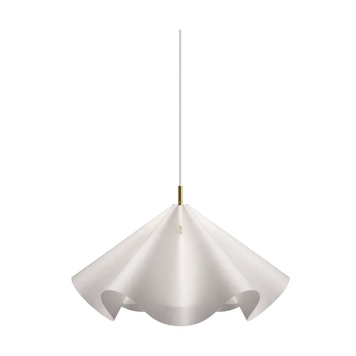 Sinuate Pendelleuchte - Weiß-Messing, mittel Ø60x30 cm - MOEBE