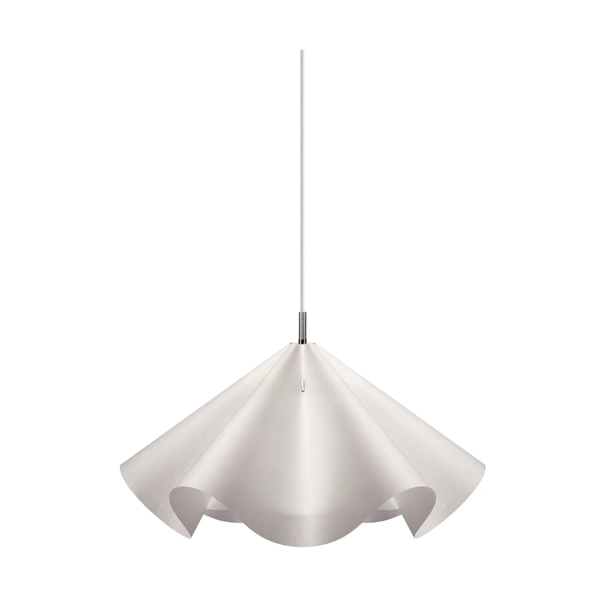 Sinuate Pendelleuchte, White-Edelstahl, mittel Ø60x30 cm MOEBE