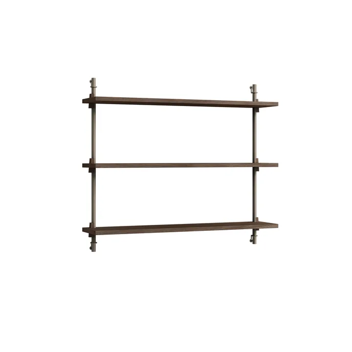 Wall Shelving Wandregal - Geräucherte Eiche-warm grey, 92x65x17,5 cm, WS.65.1 - MOEBE
