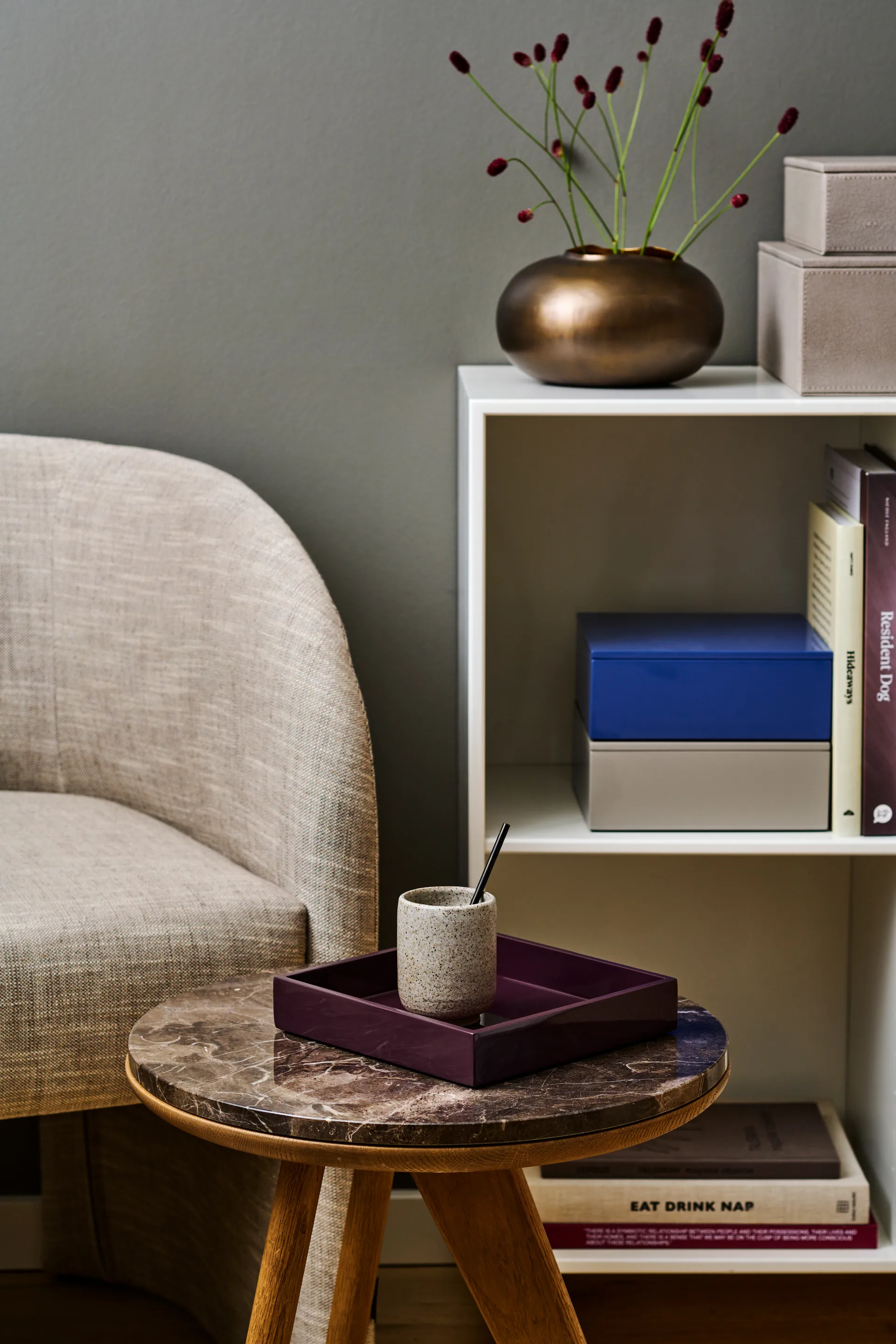 Lux lackierte Aufbewahrungsbox 19x19x7 cm, Ultramarin Mojoo