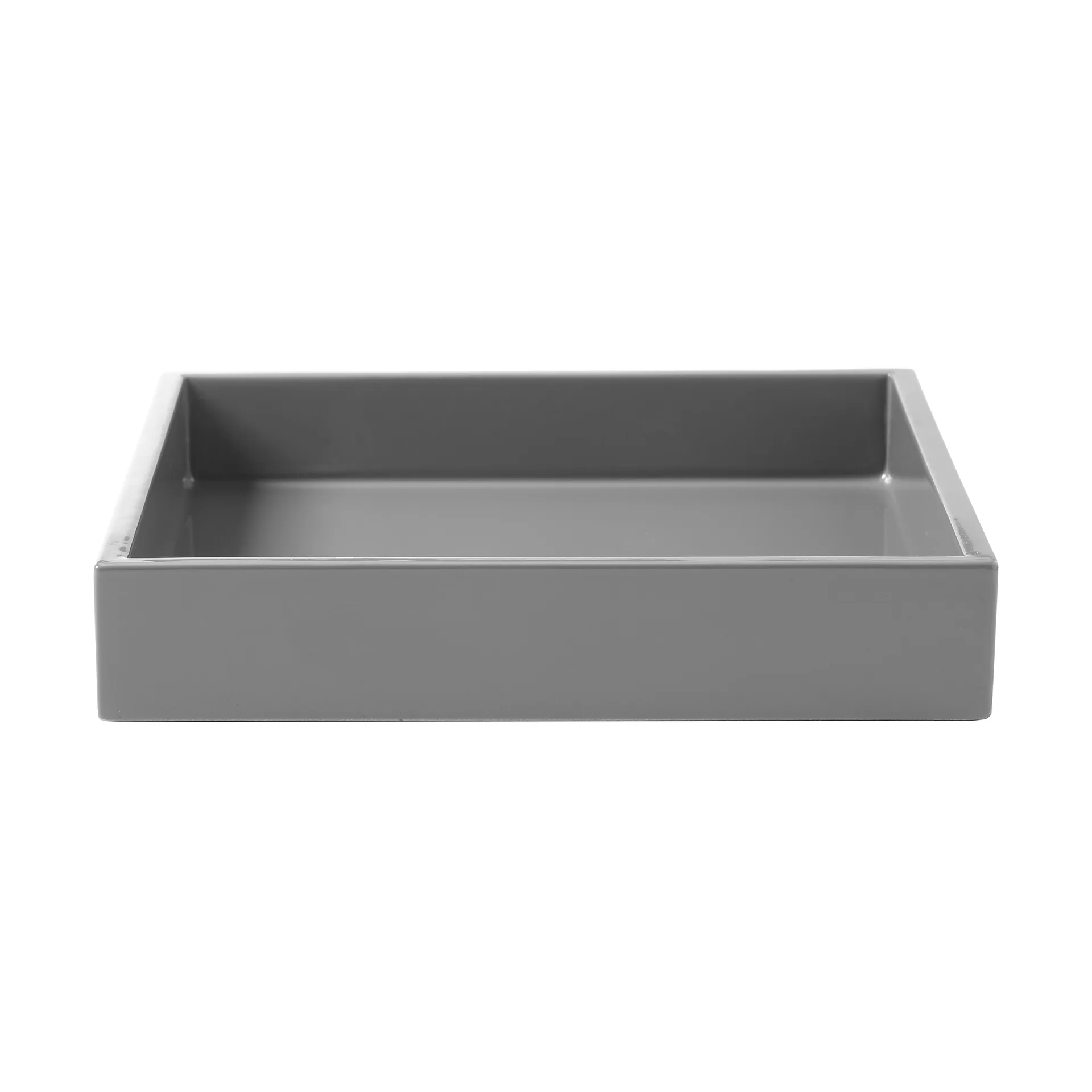 Lux lackiertes Dekotablett 19x19x3,5 cm, Antracit Mojoo