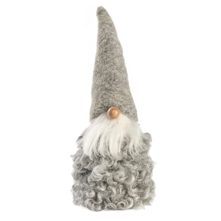 Weihnachtsmann aus Wolle groß - graue Mütze mit Bart - Monikas Väv & Konst