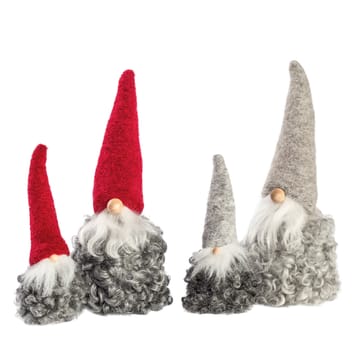 Weihnachtsmann aus Wolle groß - Graue Mütze mit Bart - Monikas Väv & Konst