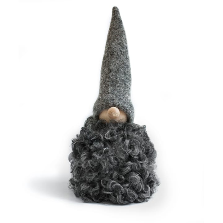 Weihnachtsmann aus Wolle groß - graue Mütze - Monikas Väv & Konst