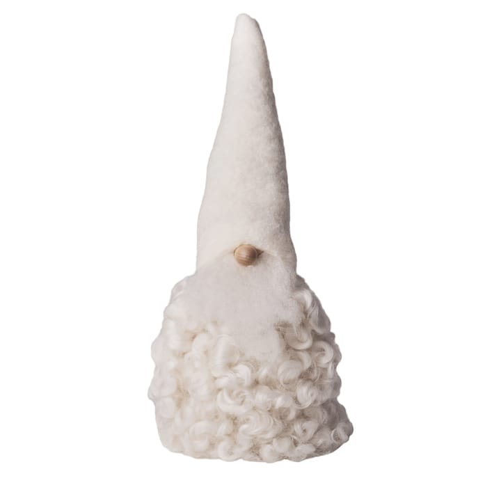 Weihnachtsmann aus Wolle groß - Weiße Mütze mit Bart - Monikas Väv & Konst