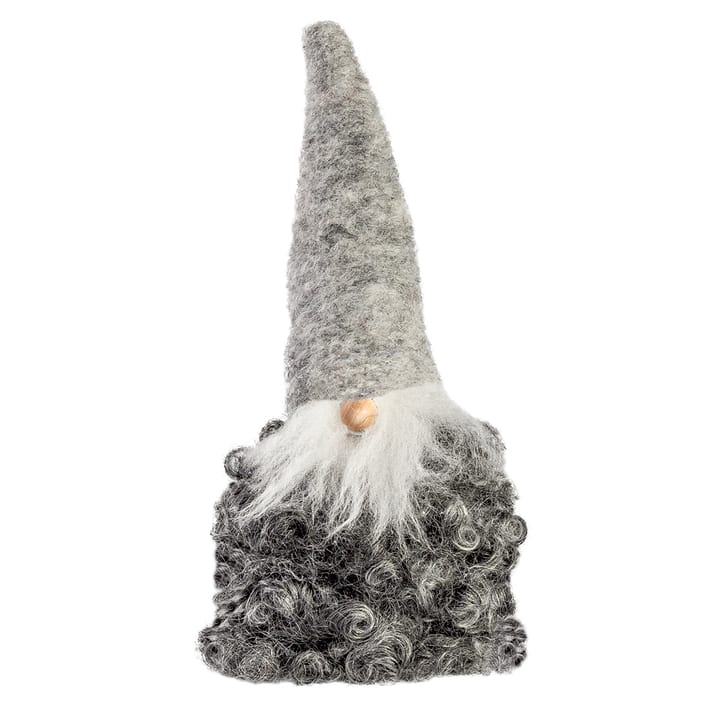 Weihnachtsmann aus Wolle klein - graue Mütze mit Bart - Monikas Väv & Konst