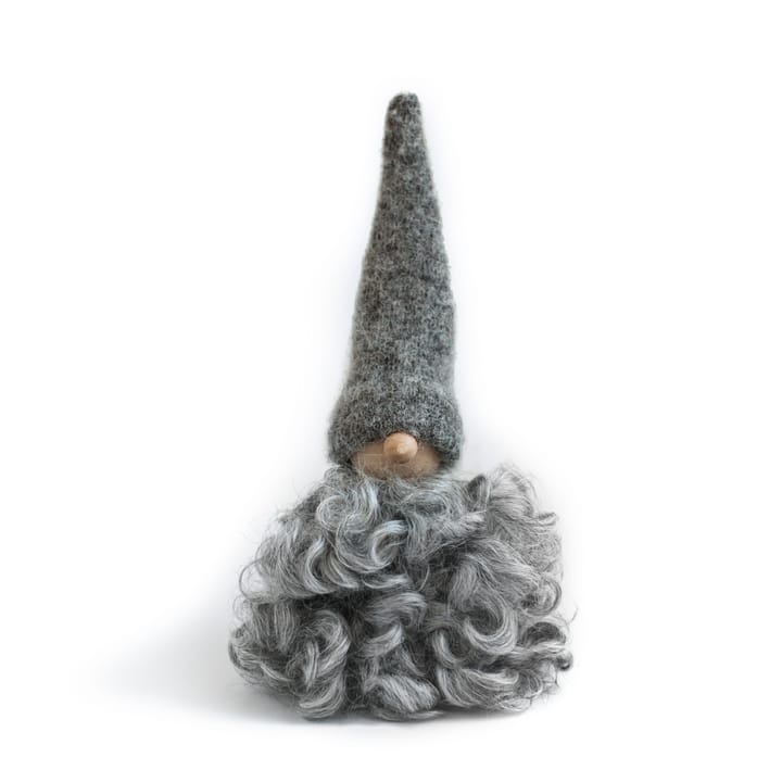 Weihnachtsmann aus Wolle klein - Graue Mütze - Monikas Väv & Konst