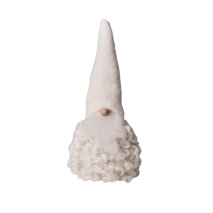 Weihnachtsmann aus Wolle klein - weiße Mütze mit Bart - Monikas Väv & Konst