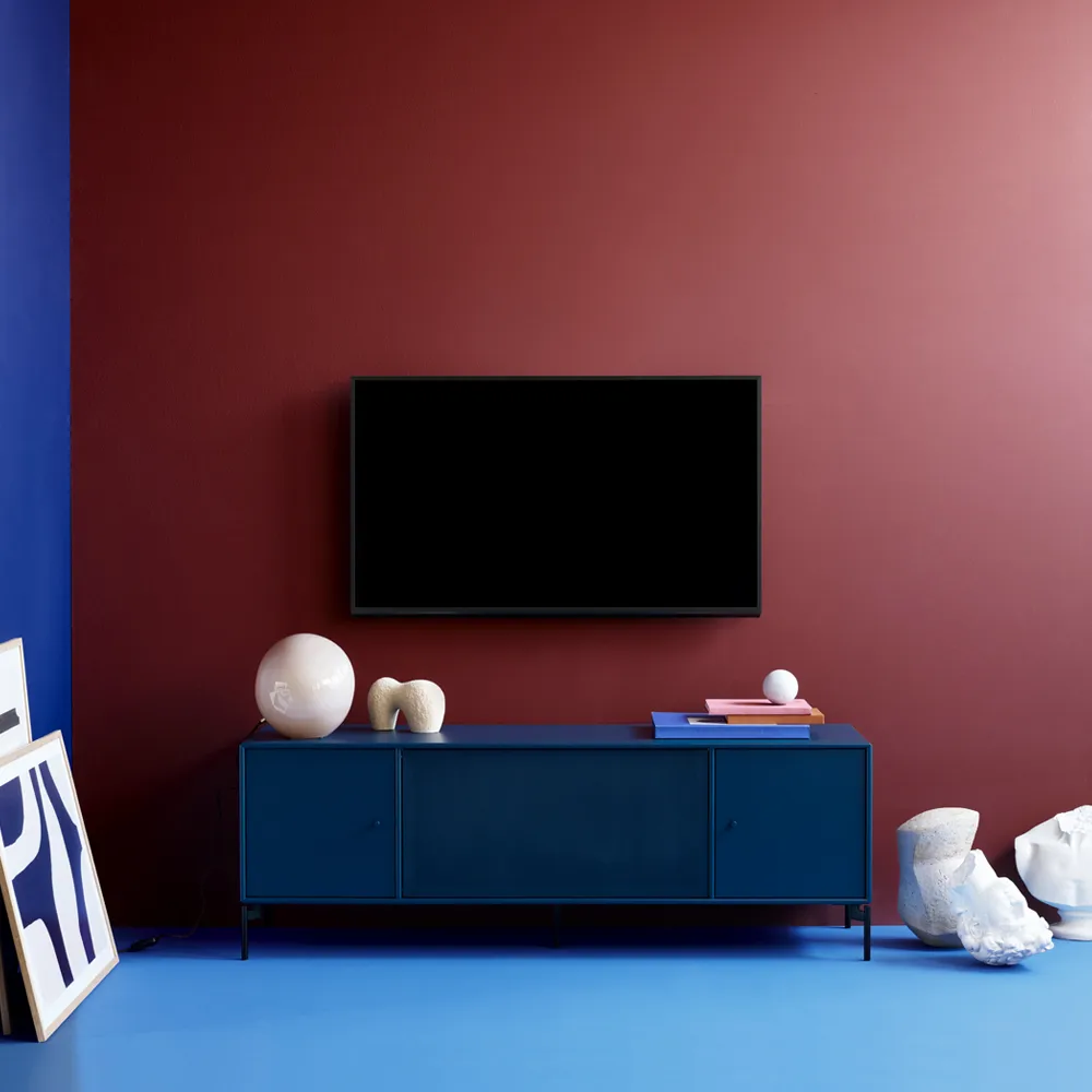 Octave I Tv-Bank, New white 101-Beine schwarz lackiert Montana