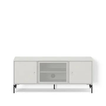 Octave I Tv-Bank - New white 101-Beine schwarz lackiert - Montana