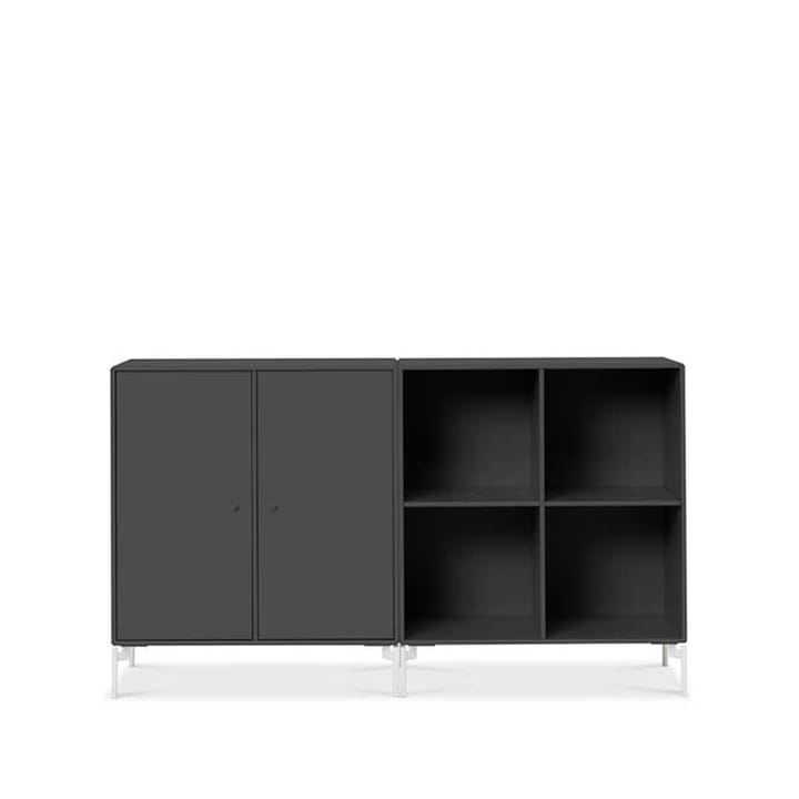 Pair Sideboard - Anthracite 04, Beine weiß lackiert - Montana