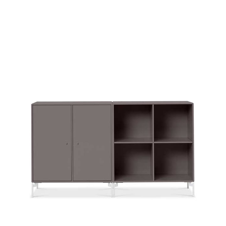 Pair Sideboard - Coffee 35, Beine weiß lackiert - Montana