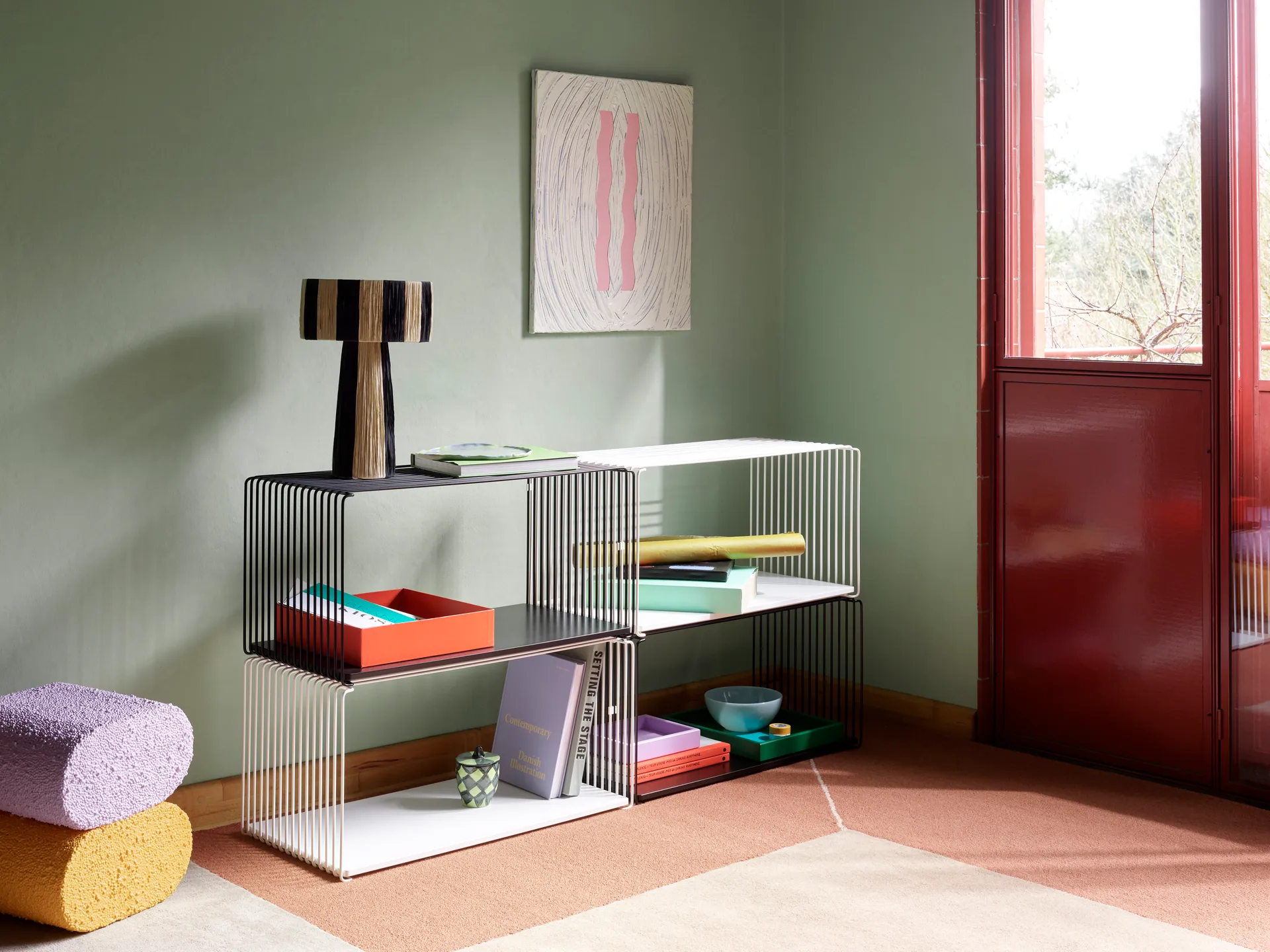 Panton Wire Extended Regal 70x34,8x34,8 cm, Snow Montana