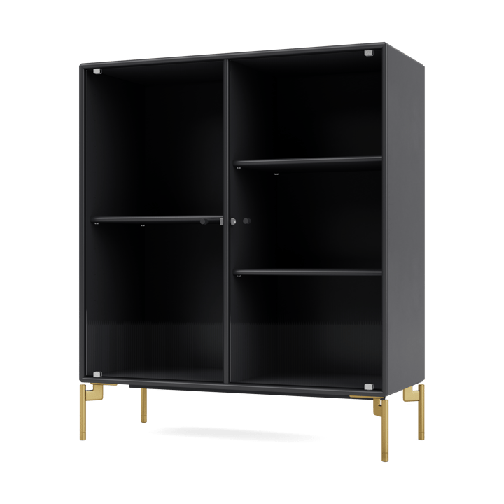 Ripple II Vitrinenschrank 69,6x82,2x30 cm - Anthracite-Beine brass - Montana