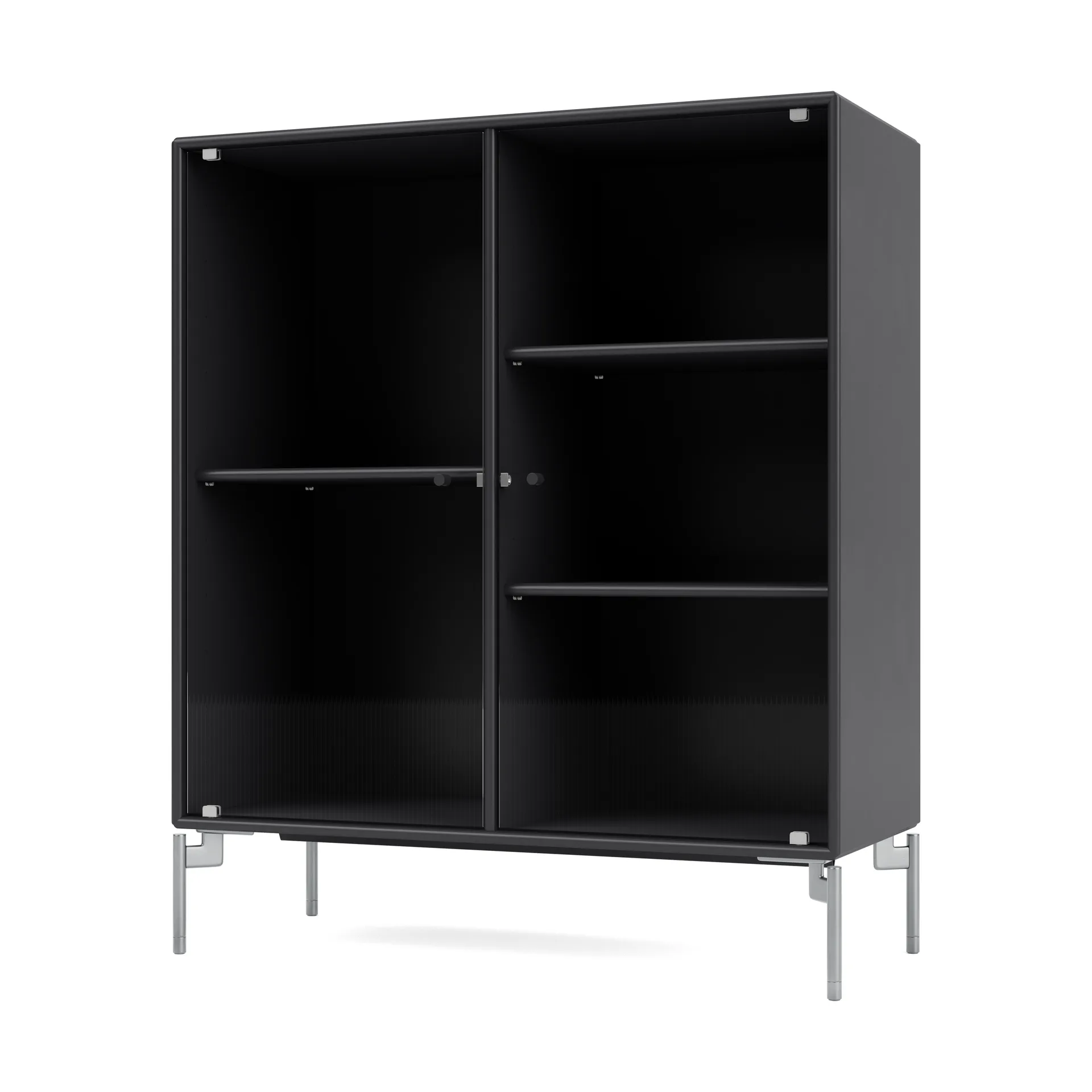 Ripple II Vitrinenschrank 69,6x82,2x30 cm, Anthracite-Beine chrome Montana