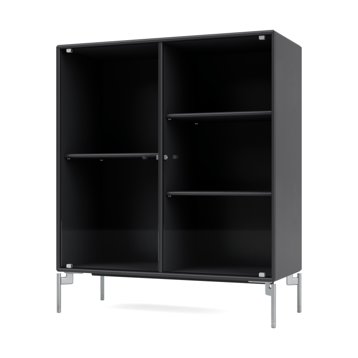 Ripple II Vitrinenschrank 69,6x82,2x30 cm - Anthracite-Beine chrome - Montana