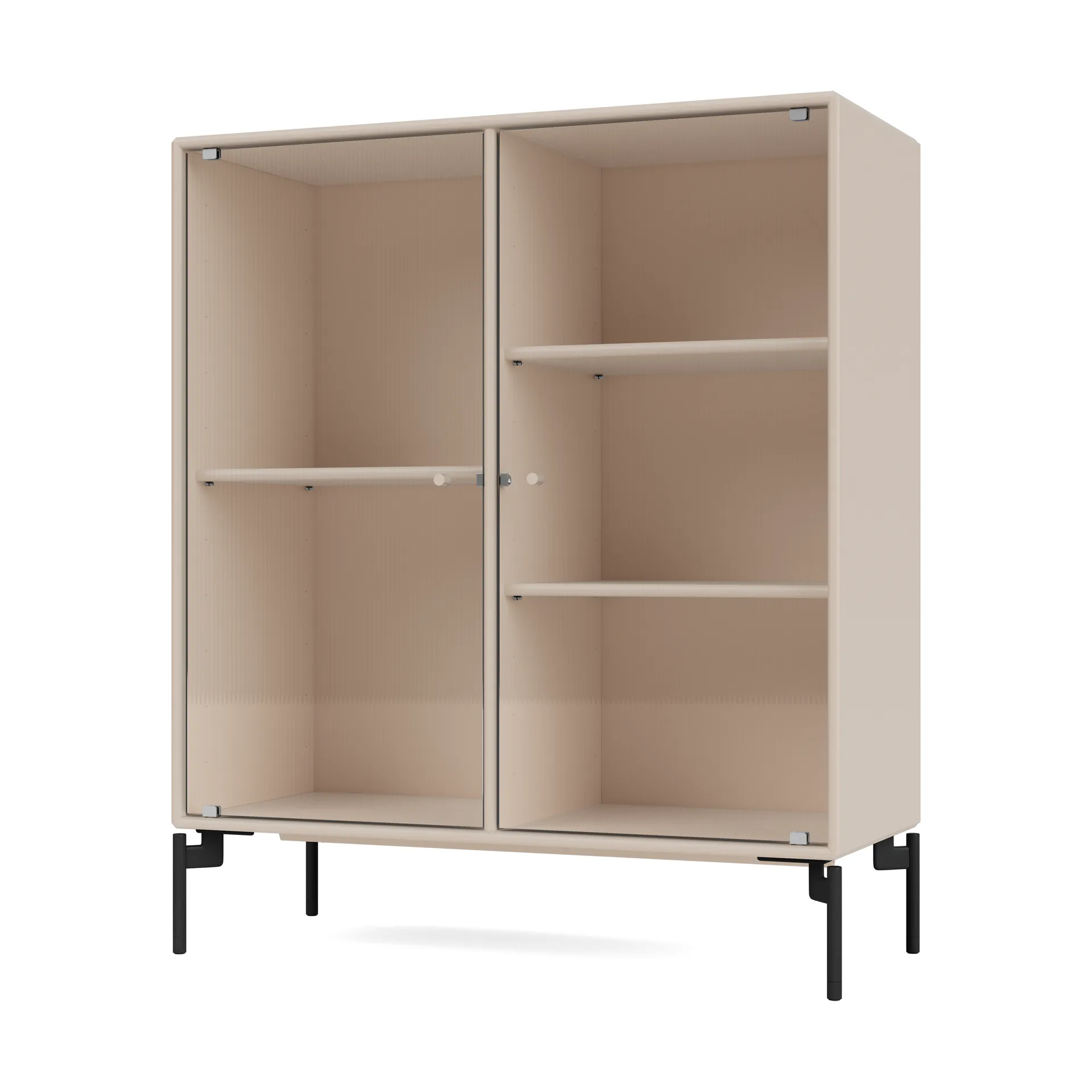 Ripple II Vitrinenschrank 69,6x82,2x30 cm, Clay-Beine black Montana