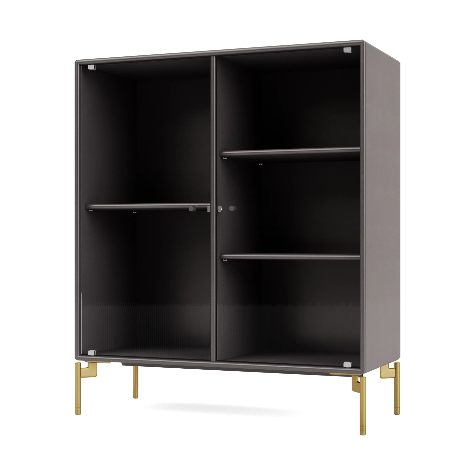 Ripple II Vitrinenschrank 69,6x82,2x30 cm, Coffee-Beine brass Montana