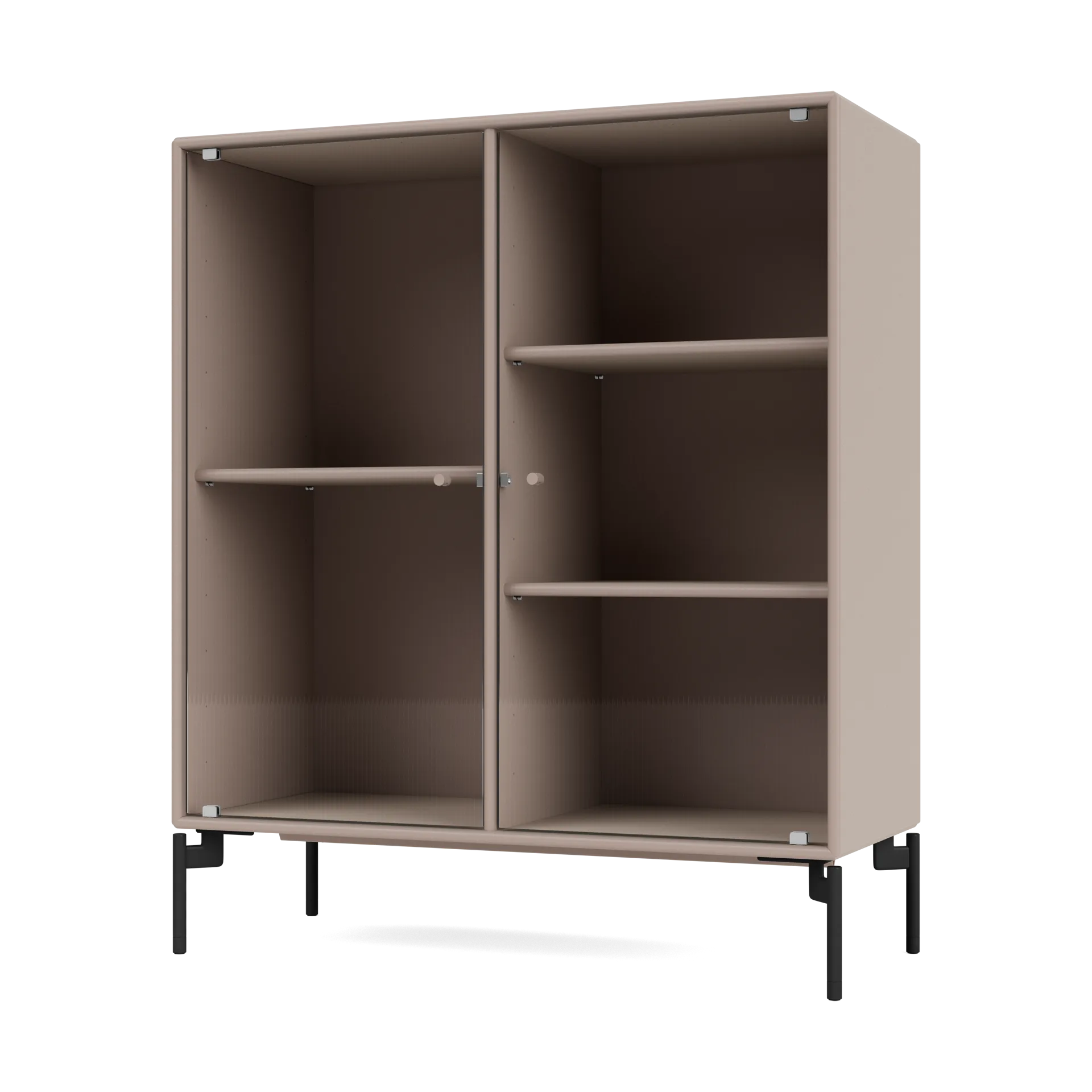 Ripple II Vitrinenschrank 69,6x82,2x30 cm, Mushroom-Beine black Montana