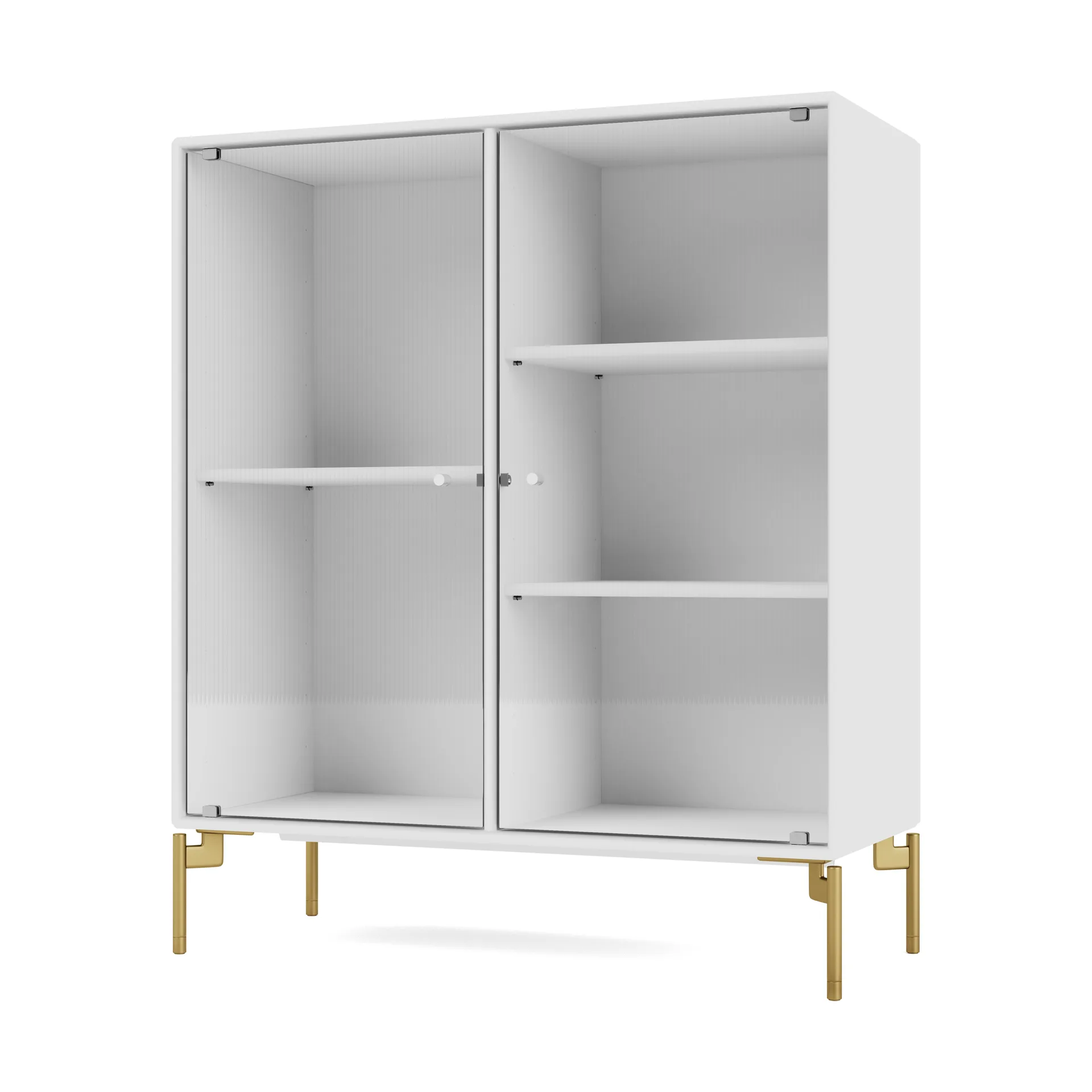 Ripple II Vitrinenschrank 69,6x82,2x30 cm, NewWhite-Beine brass Montana