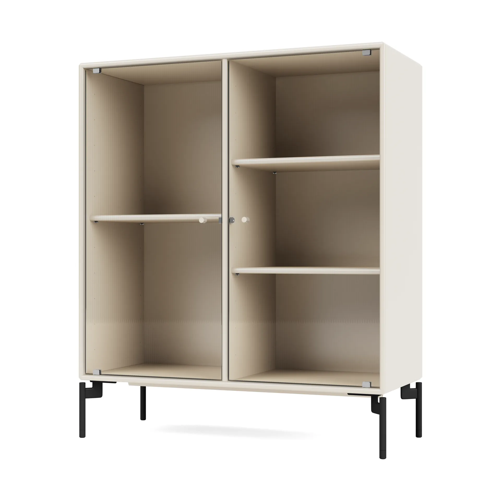 Ripple II Vitrinenschrank 69,6x82,2x30 cm, Oat-Beine black Montana