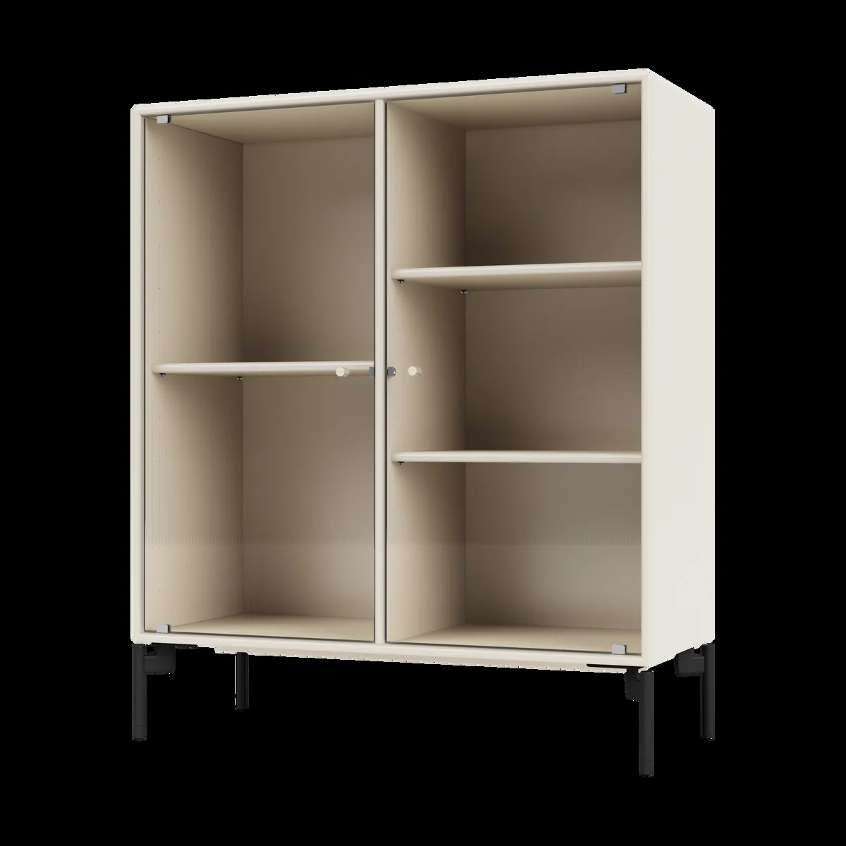 Montana Ripple II Vitrinenschrank 69,6x82,2x30 cm Oat-Beine black