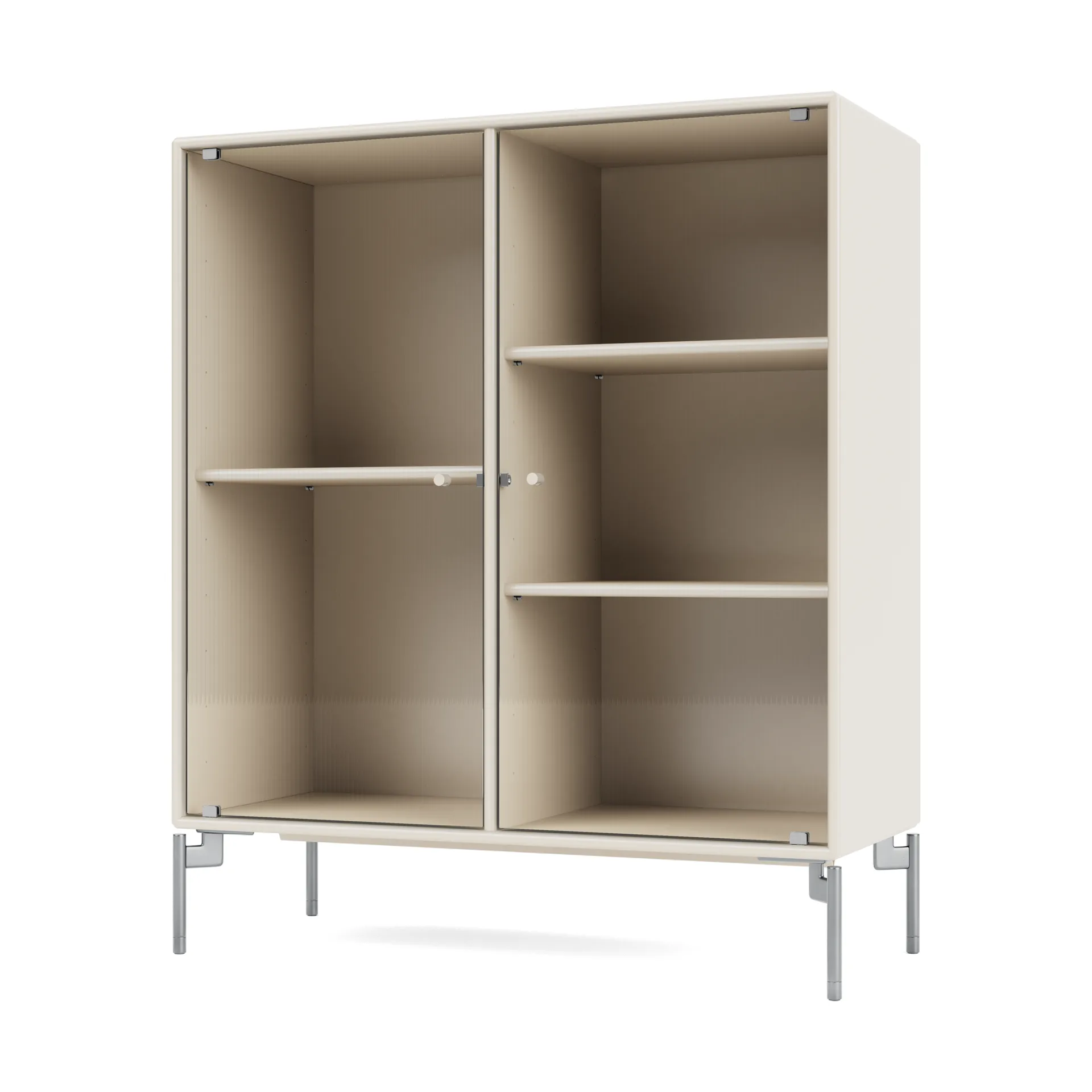 Ripple II Vitrinenschrank 69,6x82,2x30 cm, Oat-Beine chrome Montana