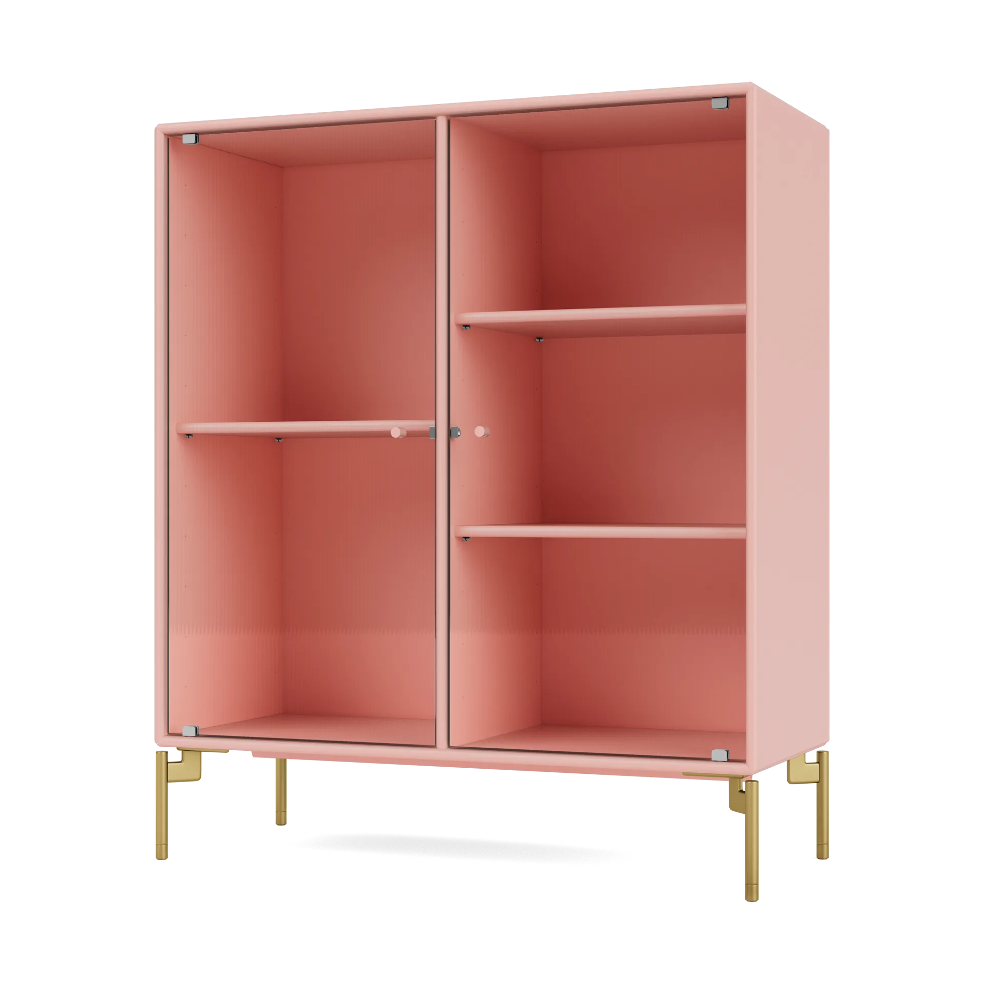 Ripple II Vitrinenschrank 69,6x82,2x30 cm, Ruby-Beine brass Montana